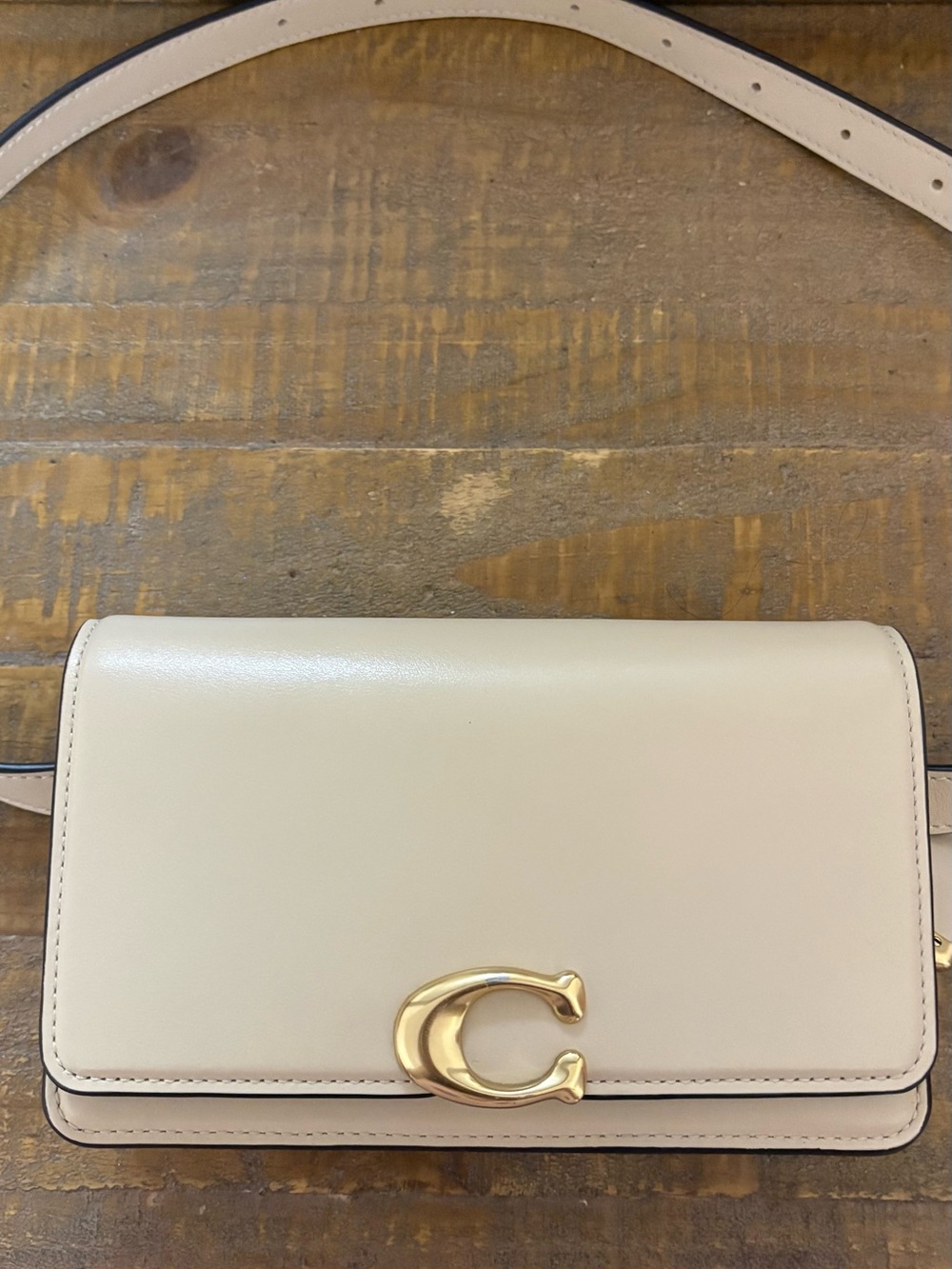 Coach Cream Leather Belt Bag